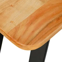 Solid Wood Console Table Acacia natural and black metal New