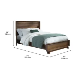 Solid Wood King Bed with Headboard (78'') Brown