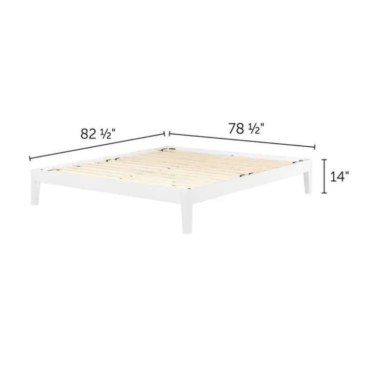 Meubles South Shore Solid Wood King Platform Bed (78") - South Shore White Outlet
