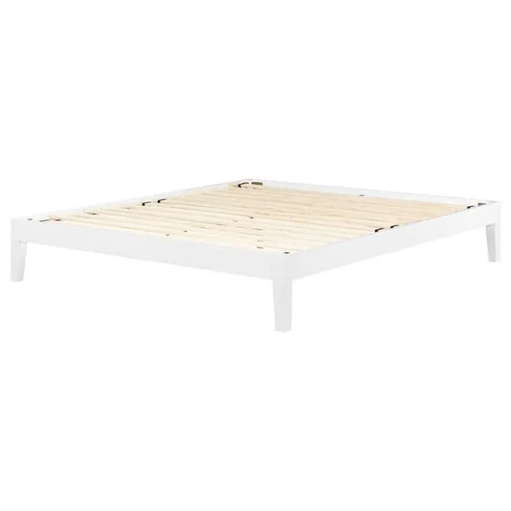 Meubles South Shore Solid Wood King Platform Bed (78") - South Shore White Outlet