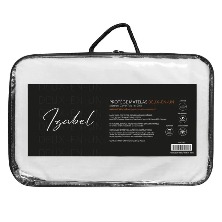 Split-Head Fresh Waterproof and Reversible Mattress Protector - Queen White New