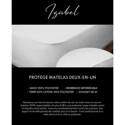 Split-Head Fresh Waterproof and Reversible Mattress Protector - Queen White New