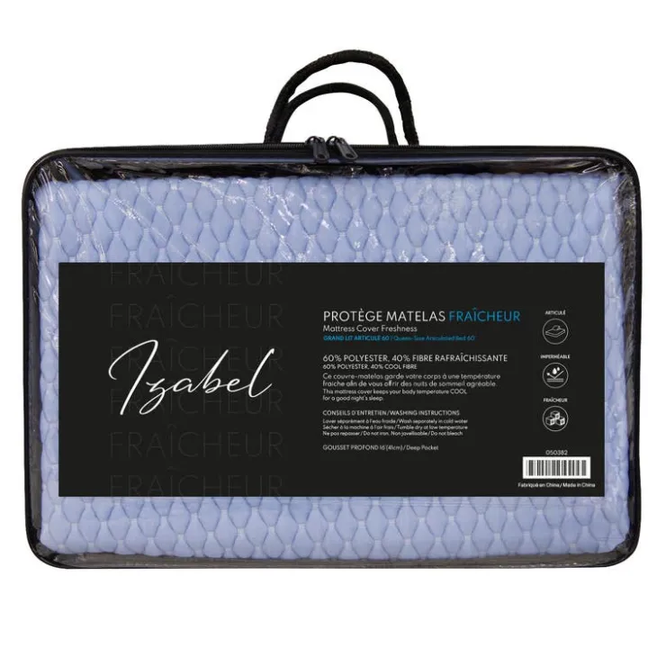 Split-Head Fresh Waterproof Mattress Protector - Queen Blue