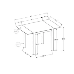 Monarch Square Extendable Dining Table 30" to 48" - Cream