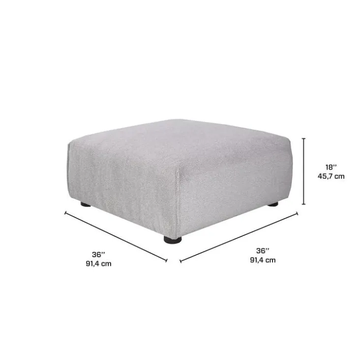 Sofa By Fancy Square Ottoman - 36" x 36" Grey