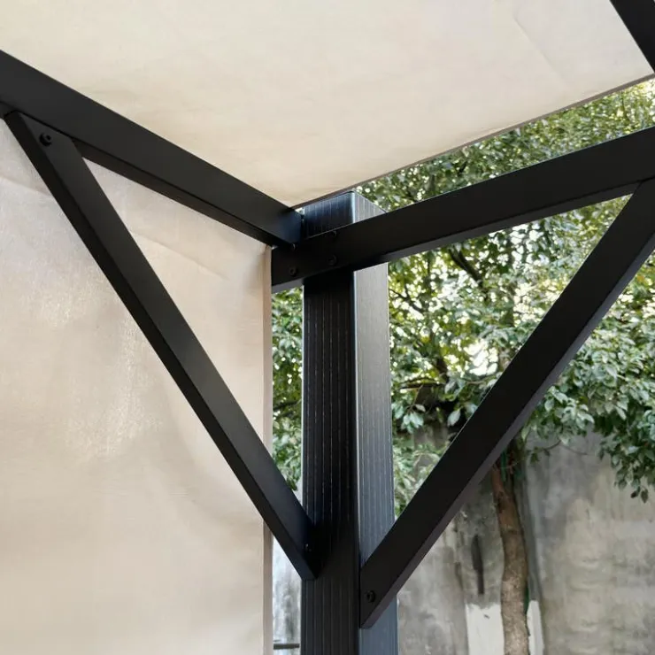 Steel Pergola 10' x 13' - Beige Beige / Black Discount
