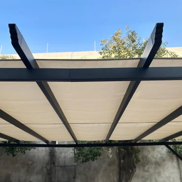 Steel Pergola 10' x 13' - Beige Beige / Black Discount