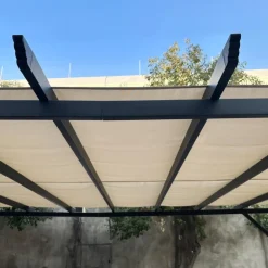 Steel Pergola 10' x 10' - Beige Beige / Black Best