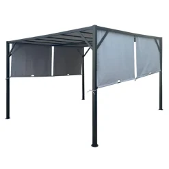 Steel Pergola 10' x 10' - Grey Light Grey / Black Best