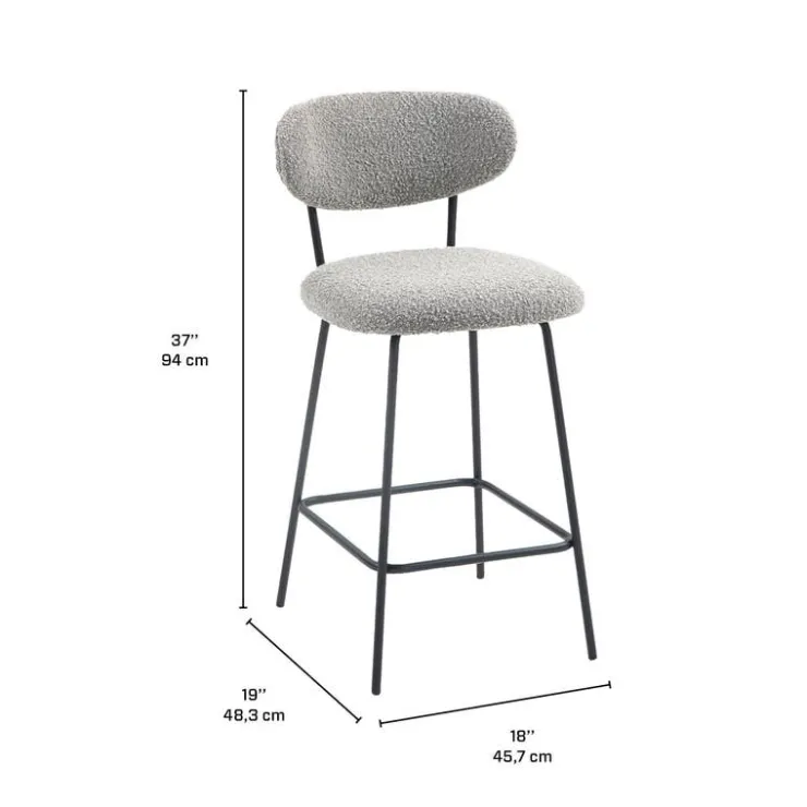 Stools (Set of 2) - Grey Light Grey Discount
