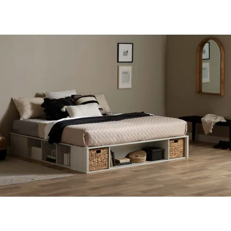 Meubles South Shore Storage Bed with Baskets (78") - South Shore White Outlet