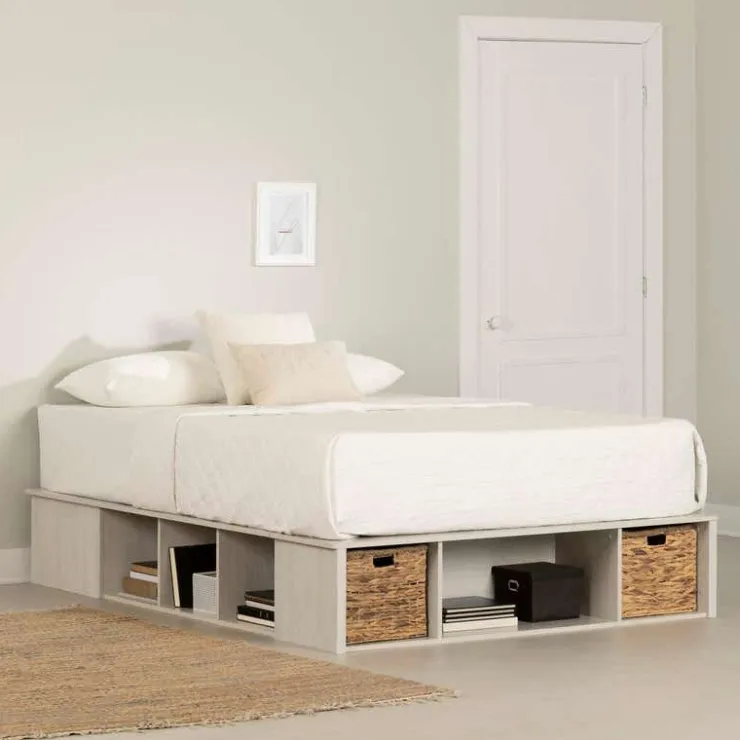 Meubles South Shore Storage Bed with Baskets (54") - South Shore WINTER OAK Clearance