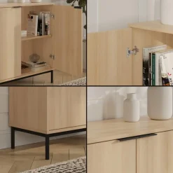 Nexera Storage Cabinet Natural Blonde Oak