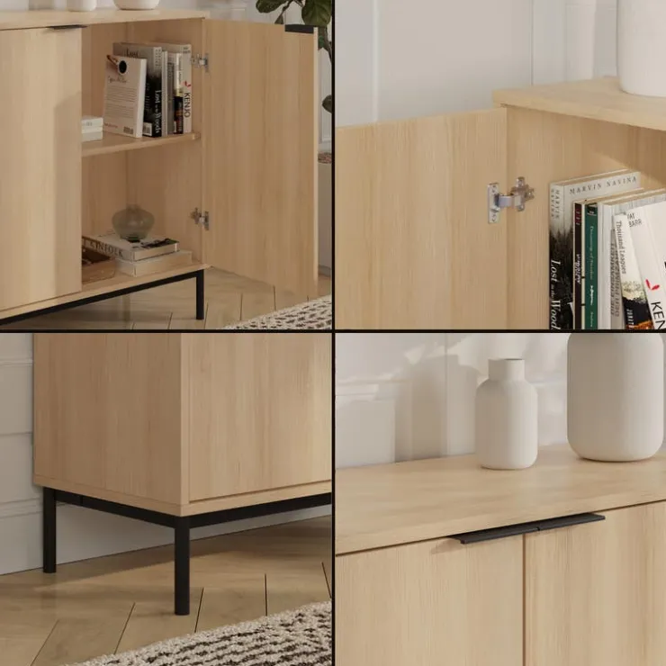 Nexera Storage Cabinet Natural Blonde Oak
