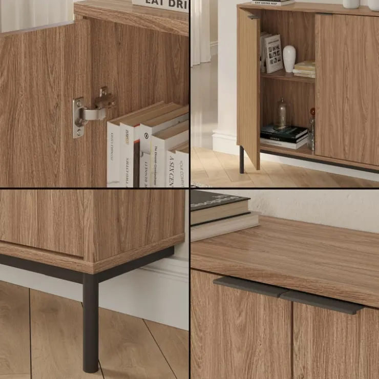 Nexera Storage Console Table - Light Walnut Outlet
