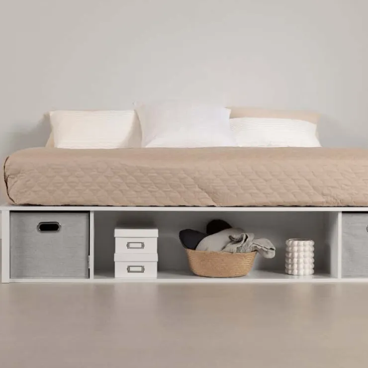 Meubles South Shore Storage Platform Bed With Baskets (78") - South Shore White Outlet