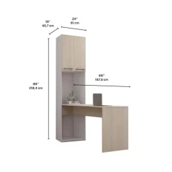 Storage Unit with Desk - Grey Online