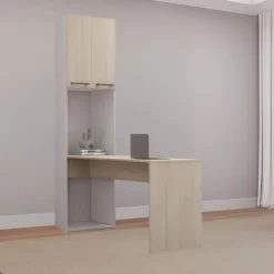Storage Unit with Desk - Grey Online