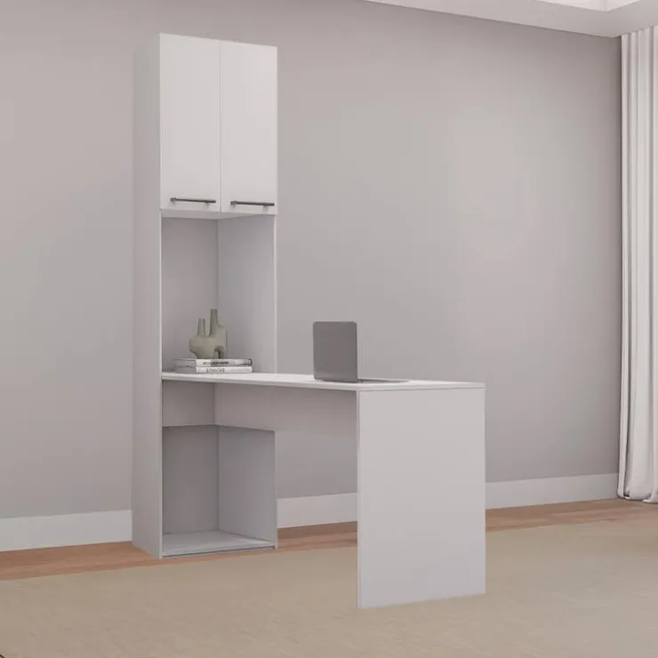 Storage Unit with Desk - White Discount