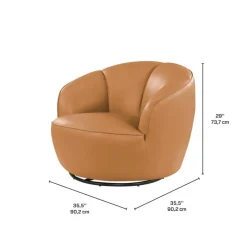 Swivel Accent Armchair - Caramel Best