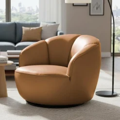 Swivel Accent Armchair - Caramel Best