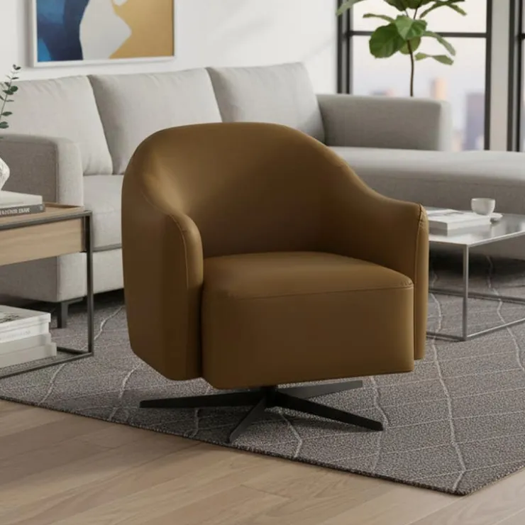Swivel Accent Armchair - Caramel New