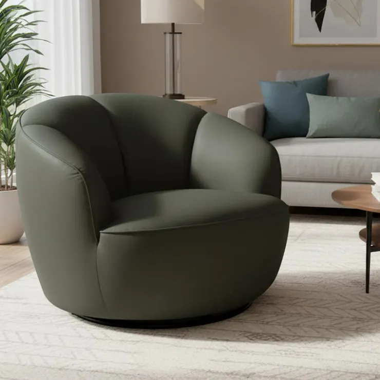 Swivel Accent Armchair - Green Hot