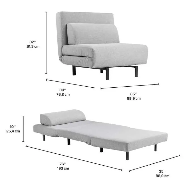 Swivel Armchair Bed - Grey Discount