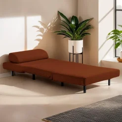 Swivel Armchair Bed - Rust Orange Sale