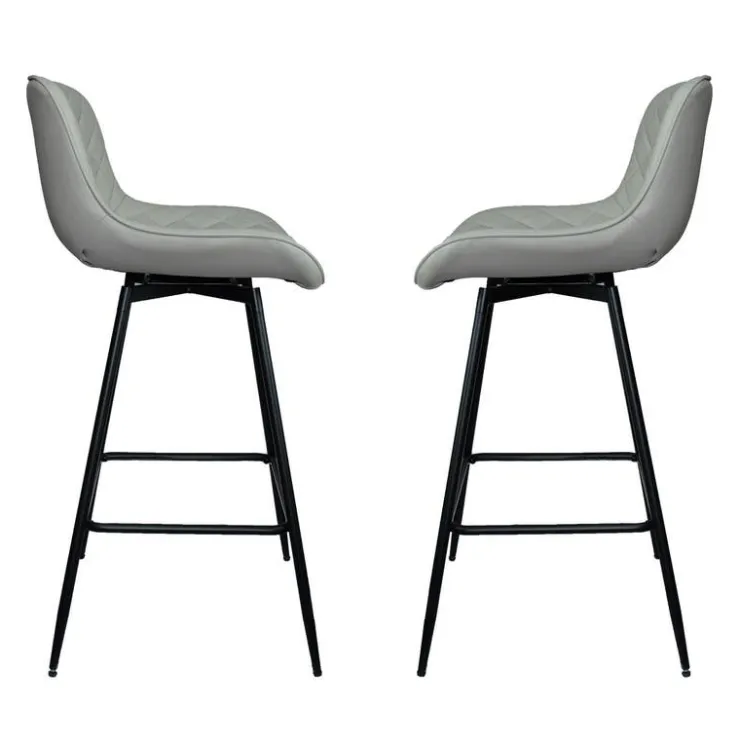 Swivel Barstools (Set of 2) Beige Online