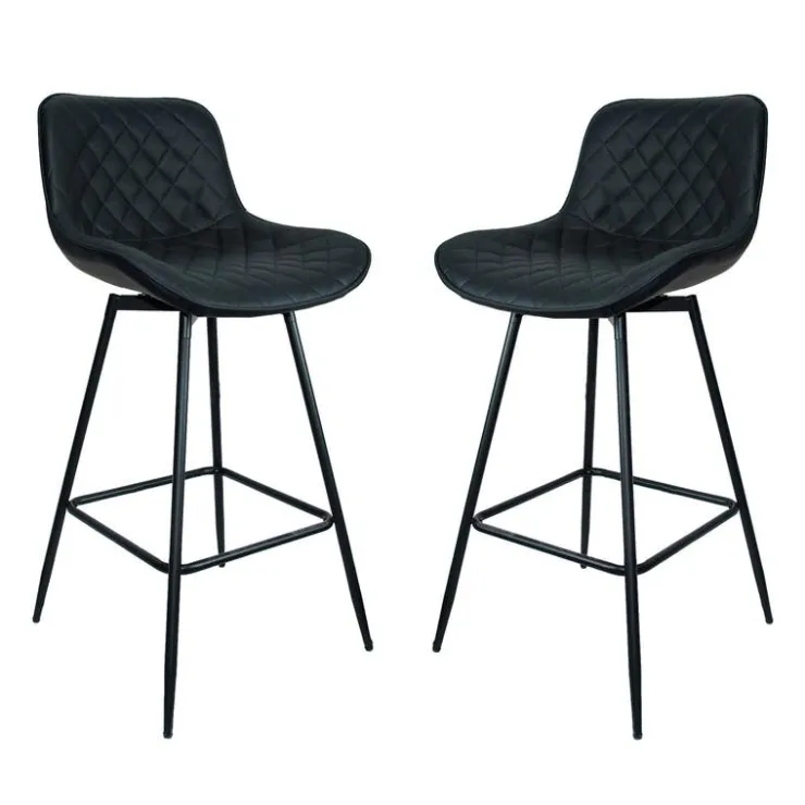 Swivel Barstools (Set of 2) Black Hot