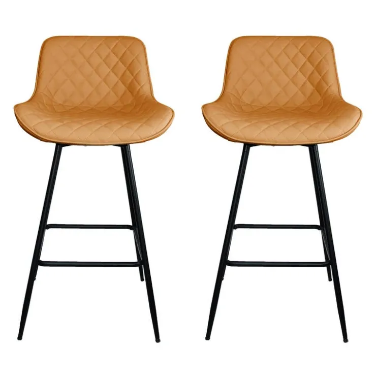 Swivel Barstools (Set of 2) Tan / Orange Discount