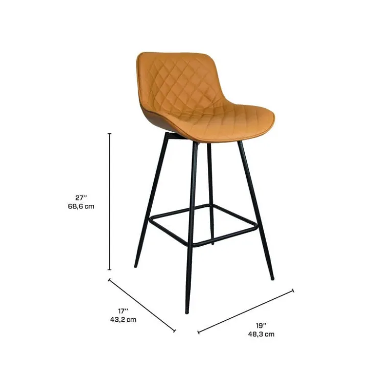 Swivel Barstools (Set of 2) Tan / Orange Discount