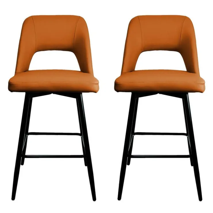 Swivel Barstools (Set of 2) Orange