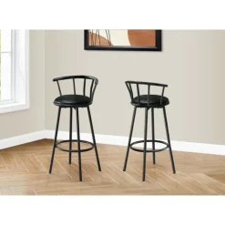 Monarch Swivel Barstools (Set of 2) Black Best