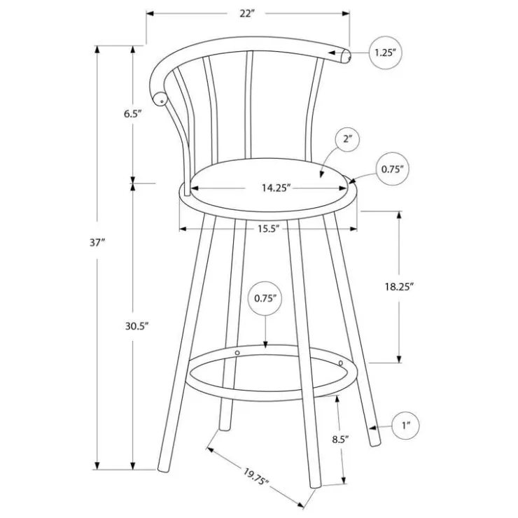 Monarch Swivel Barstools (Set of 2) Black Best