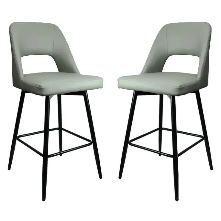 Swivel Barstools (Set of 2) Grey Hot