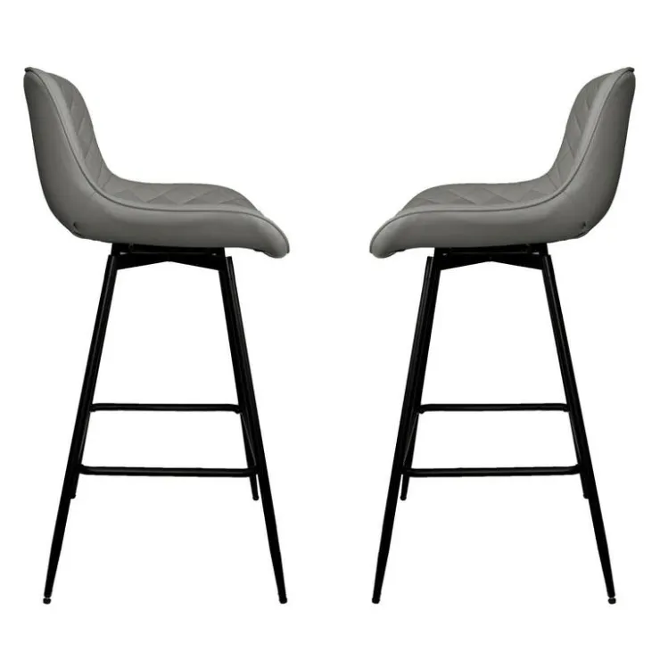 Swivel Barstools (Set of 2) Grey Clearance