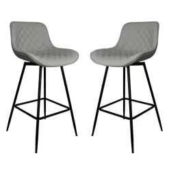 Swivel Barstools (Set of 2) Grey Clearance