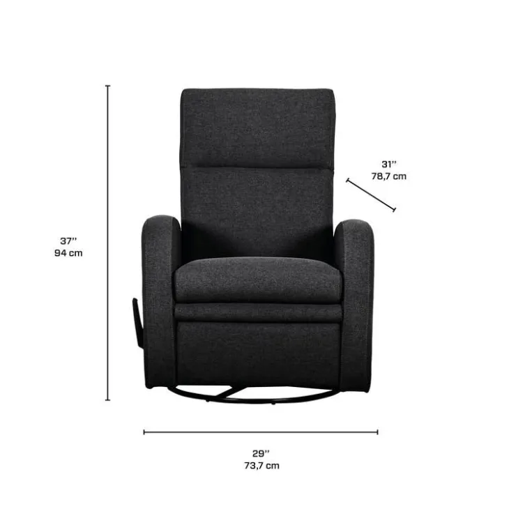 Swivel Reclining Armchair Charcoal Clearance