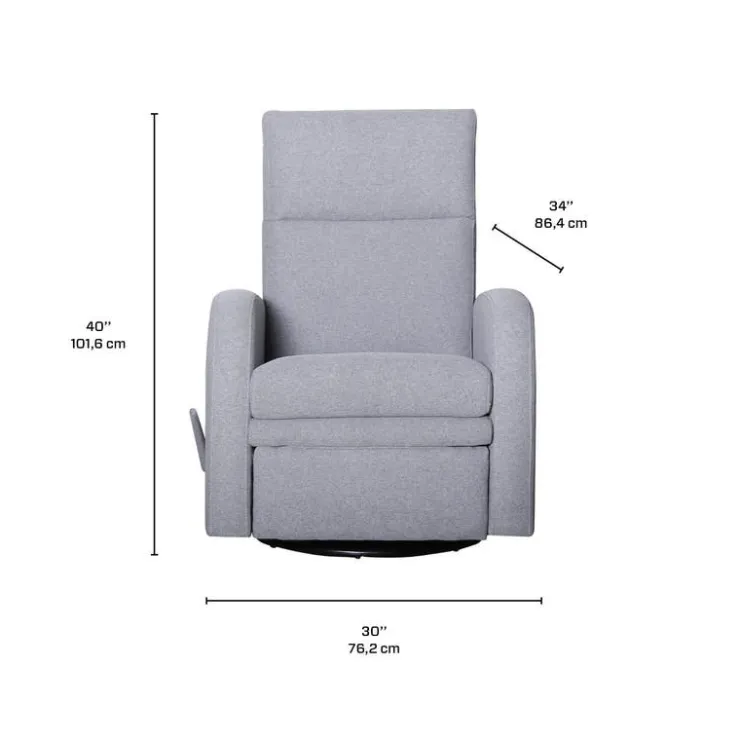 Swivel Reclining Armchair Grey Discount