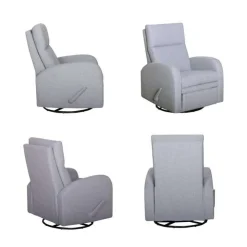 Swivel Reclining Armchair Grey Discount