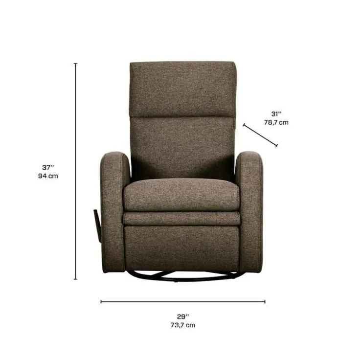 Swivel Reclining Armchair Brown Sale