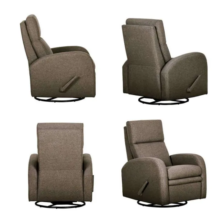 Swivel Reclining Armchair Brown Sale