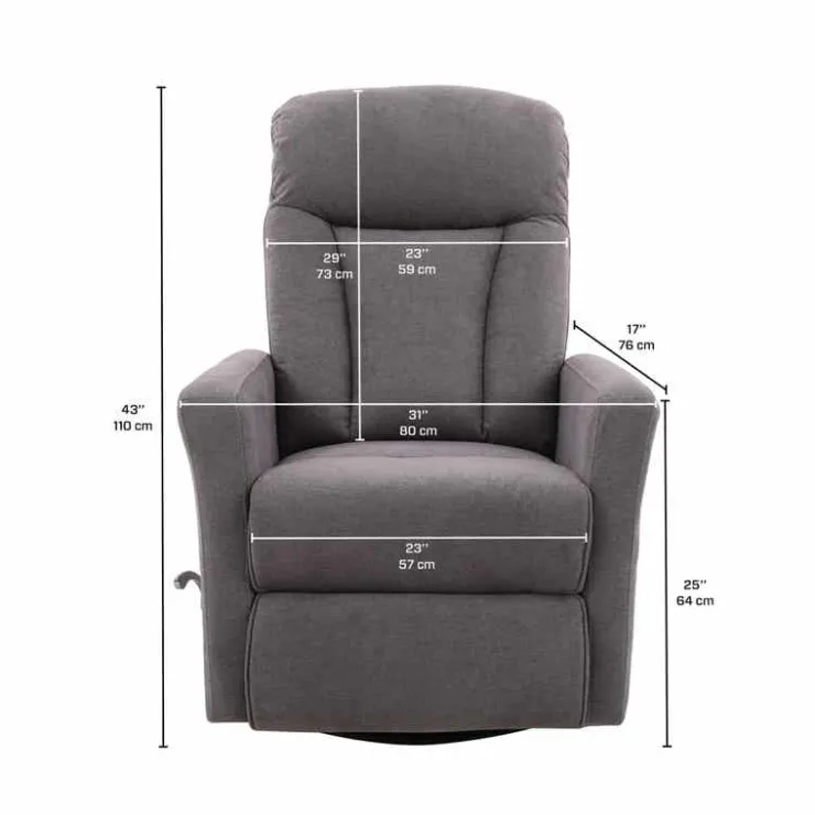 Swivel Rocker Recliner Grey