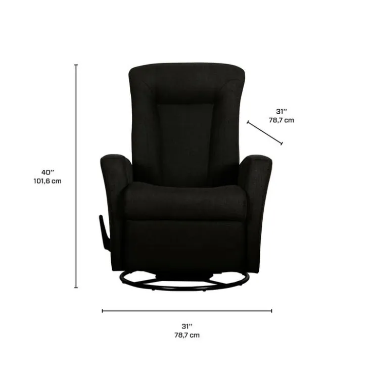 Swivel Rocker Recliner - Black Hot