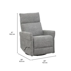 Swivel Rocker Recliner - Dark Grey Hot