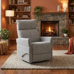 Swivel Rocker Recliner - Light Grey Hot