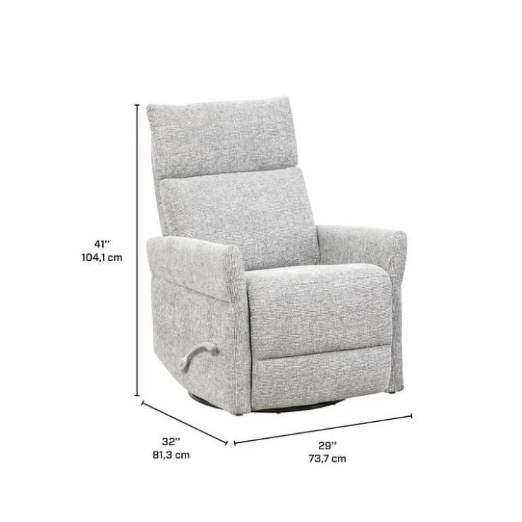 Swivel Rocker Recliner - Light Grey Hot