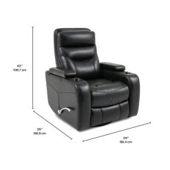 Swivel Rocker Recliner with Storage - Black Sale